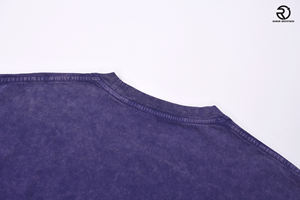 Venta al por mayor púrpura peso pesado lavado en blanco hombres camiseta peso pesado 250 GSM camiseta logotipo personalizado para hombres 100% algodón camisetas - Product Image 6