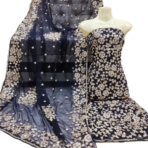 ชุดเดรสอะคริลิคลายดอก Gota แพตตี้ประดับเทศกาล Salwar Kameez สำหรับงานปาร์ตี้อินเดียและปากีสถาน - Product Image 1