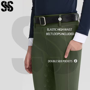 <b>Women's</b> High Quality Horse Riding <b>Tights</b> Latest Style Equestrian Breeches Regular Fit <b>Compression</b> Riding Pants Elastic Leg - Product Image 6