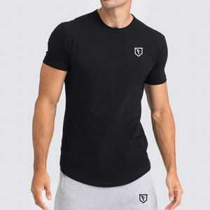 Nouveau Style Muscle Gym Tee Hommes T-shirts Qualité Gym T-shirts En Gros À Manches Courtes Blanc Spandex/Coton Casual Plus La Taille Imprimer - Product Image 4