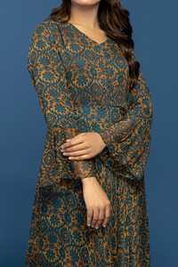 Vestido floral de estilo occidental de alta calidad de verano 2024-2025 Falda cómoda de cintura delgada con técnica de teñido liso natural - Product Image 3