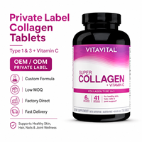 Collagène Type 1 et 3 Comprimés Vitamine C Soutien Beauté Adulte OEM ODM Fabricant Marque Privée Formule Personnalisée Usine Végétalien
