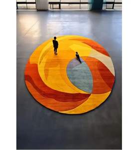 พรมพื้นที่ดีไซน์แบบอัตราส่วนทองคำเจิดจ้าทำด้วยมือมีขนาด9ฟุตสำหรับห้องนั่งเล่นสำนักงานระเบียงห้องโถงแบบกำหนดเองได้ - Product Image 2