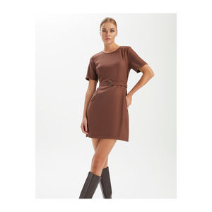 Robe ceinturée à demi-manches en mélange de viscose - Product Image 6