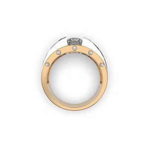 Bague de fiançailles en diamant 14k taille ronde cultivée en laboratoire pour hommes bague en diamant CVD ronde en or blanc massif bague en diamant cadeau d'anniversaire - Product Image 4