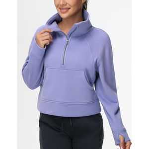 Prix de gros, sweat-shirt à demi-zip pour femmes, usage extérieur, nouveau design, vêtements de mode, 100% coton, polaire, séchage rapide, respirant - Product Image 3