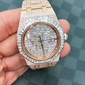 High Quality New White Gold Stainless Steel Hip Hop Customized Iced Moissanite Diamond Automatic Mechanical <b>Watch</b> for Men VVS - Product Image 6