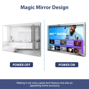 Haocrown 2024 Latest 32-Inch Smart Mirror TV 4K Ultra HD Android IP66 Waterproof With LED Backlight Voice Remote For Bathroom