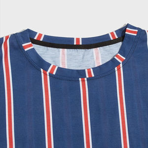 Casual <b>Men's</b> Striped Summer T-<b>Shirt</b> O-Neck Anti-Wrinkle Short Sleeve Tops 100% Cotton Garment Dyed Street Style T-<b>shirt</b> <b>for</b> <b>men</b> - Product Image 2