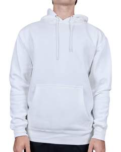 Sudadera con capucha blanca de gran tamaño unisex personalizada, jersey de tela de rizo francés, sudadera lisa de primera calidad con bolsillo canguro - Product Image 1