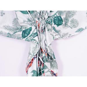 ชุดเดรสคาฟตันแขนยาวทำด้วยมือสำหรับผู้หญิงชุดเดรสแขนยาวมินิพิมพ์ลายนก - Product Image 5