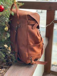 Sac à dos en cuir véritable de style tendance pour les écoliers grande capacité avec Closure-LBP-0135 à glissière antivol - Product Image 6