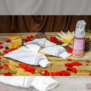 Gant de bain en coton biologique lisse et doux pour nettoyer la peau en profondeur Spa Massage Hygiène Accessoire Soin Douche - Product Image 2