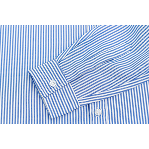 Camisa informal con estampado de rayas antiarrugas para hombre ODM/OEM Top diario de manga larga hecho en Vietnam con técnica de teñido liso - Product Image 5