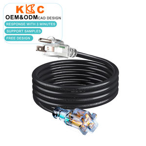 Cable de Alimentación Eléctrico Flexible de 16 AWG, 3 Puntas con Conexión a Tierra, Calibre 16/3, Adaptador de Enchufe Estadounidense a Enchufe con Extremo Iluminado - Product Image 3