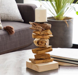 Bougeoir élégant pour bougeoirs d'intérieur en bois faits à la main Éclairage à la maison Accessoires de décoration de Noël et de Pâques - Product Image 6