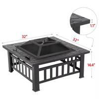 Meilleure vente Brûleur de foyer portable durable à revêtement en poudre pour l'extérieur Foyer à bois de 40000 à 44999 BTU incluant une étincelle