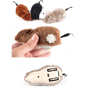 Wind-Up Faux Fur Lifelike Mouse Cat <b>Toy</b>-<b>Interactive</b> Exercise <b>Toy</b> - Product Image 1