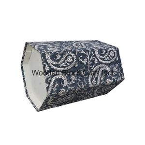 Handmade Floral Print Card Board Trash Can Open Top for Kitchen Rolled Cover with 100% cotton fabric Recycle <b>Bin</b> dust <b>bin</b> - Product Image 4