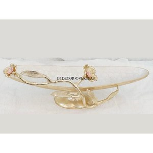 Cuenco de diseñador de mariposas de aluminio fundido más vendido chapado en oro de alta calidad para bodas y fiestas de Villa centro de mesa - Product Image 6