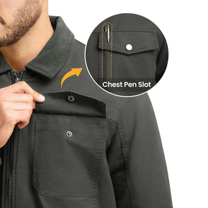 Most Trending Men's <b>Jackets</b> 100% Cotton <b>Canvas</b> <b>Jacket</b> For Man Custom Print Embroidery logo Streetwear Man <b>Jackets</b> - Product Image 4