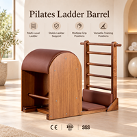 Appareil de Pilates Reformer en bois de noyer avec baril échelle pour entraînement de yoga, exercices d'étirement, équipement de fitness pour la maison