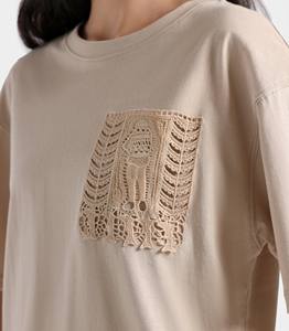 Usine en gros personnalisé à manches courtes en coton couleur unie col rond femmes t-shirt femmes logo personnalisé coupe ample couleur unie - Product Image 6