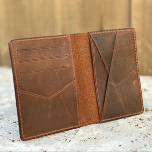 กระเป๋าสตางค์หนังสำหรับผู้ชายที่ใส่บัตรกระเป๋าสตางค์ผู้หญิงกระเป๋าสตางค์แบบบางมีขอบเรียบและ LCR-0017B ขัด - Product Image 1