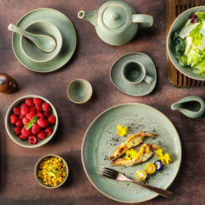 YAYU Fabricante de Vajilla de Gres Personalizada, Vajilla de Porcelana Verde Nórdica, Platos de Cerámica para Ensaladas para Restaurantes, Servicios de Catering Comercial y Bares - Product Image 4