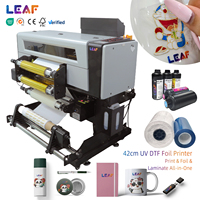 LEAF Digital A2 42cm Autocollant doré Imprimante UVDTF Transfert UV AB Film Rouleau à Rouleau Imprimante d'autocollants dorés avec plastifieuse