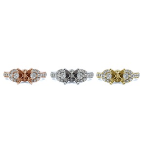 Livraison Rapide Bague de Fiançailles et de Mariage Classique en Or Rose 18 carats avec Diamant Véritable, Haute Qualité, Polissage Brillant, Semi-Monture Créative - Product Image 4