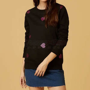 Sudadera negra para mujer, ropa de calle transpirable de calidad superior, estilo informal forrado personalizable de talla grande para invierno - Product Image 5