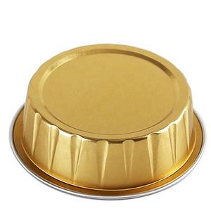 ถ้วยอบขนมฟอยล์กลมสีทองขนาดเล็กแบบใช้แล้วทิ้ง พร้อมฝาพลาสติก ขายดี - Product Image 4