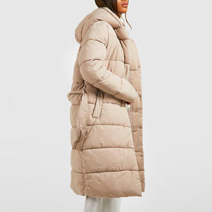 New Arrival Women Waterproof Long Puffer Jacket Wholesale Windproof Winter Coat Best Selling Puffer Jacket With <b>Belt</b> - Product Image 3