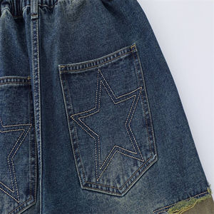 Venta al por mayor Oem Men Denim Shorts Diseño personalizado Hombres Oversized Bermuda Bordado Denim Jean Cotton Shorts - Product Image 5