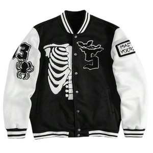 Noir blanc varsity survêtement collège style Baseball bomber mode hiver streetwear laine mélange chaud veste pour hommes en gros - Product Image 1