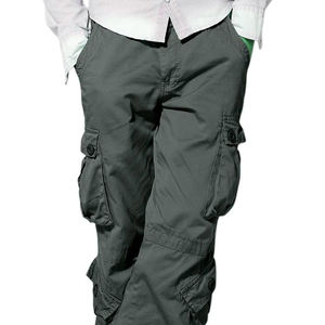 Venta al por mayor de ropa de calle personalizada, pantalones cargo con múltiples bolsillos para hombre, pantalones de chándal gruesos apilados para hombre, pantalones holgados - Product Image 6