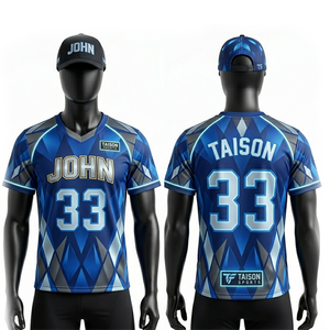 เสื้อลาครอสชาย 185 GSM ผ้าโพลีเอสเตอร์อินเตอร์ล็อคทนทาน สีส้มทองแดง แต่งสีแดงเลือดหมู แบบสั่งทำพิเศษด้วยเทคนิคการพิมพ์แบบรีดร้อน - Product Image 6