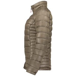 แจ็กเก็ตซิปขนเป็ดยืดหยุ่นสำหรับผู้หญิงแจ็กเก็ตน้ำหนักเบาหรูหราพร้อมแผ่นแปะตามสั่ง - Product Image 4