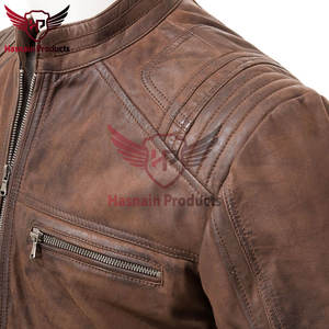 Urban Riders Veste de motard en cuir marron élégant pour homme Finition mate Manteau d'hiver Taille XL High Street à la mode pour les plus aventureux - Product Image 3