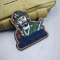 Patch brodé humoristique vert personnalisé à coudre pour chapeaux, sacs à dos, gilets, vêtements en sergé et dentelle – Motif Cœur de Guerrier Tactique