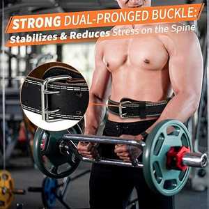 เข็มขัดยกน้ำหนักหนังวัวแบบปรับแต่งได้สำหรับทุกเพศเข็มขัดหนังวัวที่มีคุณภาพสูงออกกำลังกายออกกำลังกายเบาะระบายอากาศเข็มขัดหนังหลังส่วนล่าง - Product Image 4