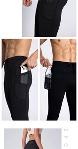Leggings de sport personnalisés pour hommes couche de base pantalon OEM vêtements de compression fournisseur-Spandex/polyester séchage rapide respirant couleurs personnalisées - Product Image 2