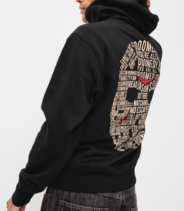 Sudadera con Capucha Negra para Hombre, de Algodón y Felpa, Estilo Casual, con Estampado Frontal, Corte Regular, para Otoño, Proveedor Mayorista - Product Image 3