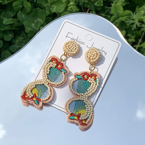 Pendientes de gafas de sol bohemios con cuentas hechos a mano, joyería de gota de moda personalizada para vacaciones en la playa de verano - Product Image 2
