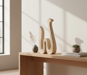 Escultura de Serpiente de Travertino Abstracta Estilo Safari, Figura de Piedra Natural Tallada a Mano, Decoración de Hogar de Lujo - Product Image 5