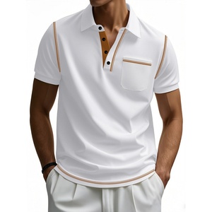 POLO de sport ample et décontracté de luxe simple et respirant pour hommes T-shirts à manches courtes en coton polyester - Product Image 6