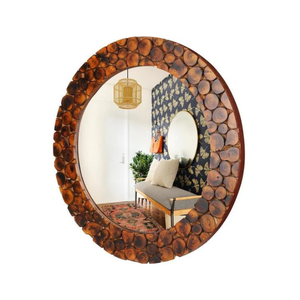 Miroir mural moderne à texture argentée au design minimal Cadre de courtoisie en aluminium de luxe fabriqué à la main pour la décoration intérieure de la maison ou du mariage - Product Image 3