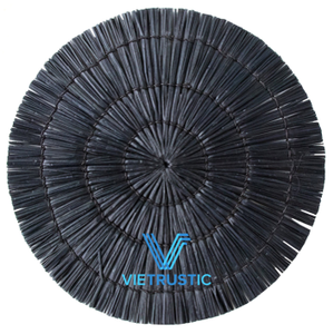 Glovimex Vaisselle tissée rustique servant des napperons en jonc de mer Set Décoration Assiette de table - Product Image 1