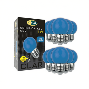 E27 1W 230V Blue Spherical <b>LED</b> Bulb - Product Image 2